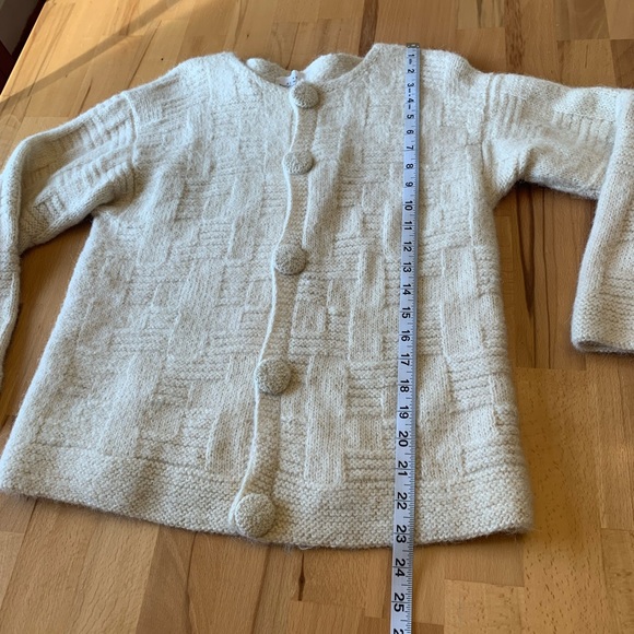 Aliento handmade in Bolivia 100% alpaca cream vanilla cardigan size M - Picture 6 of 11
